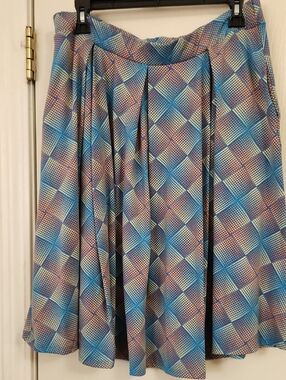 LuLaRoe Blue Plaid Circle Skirt
